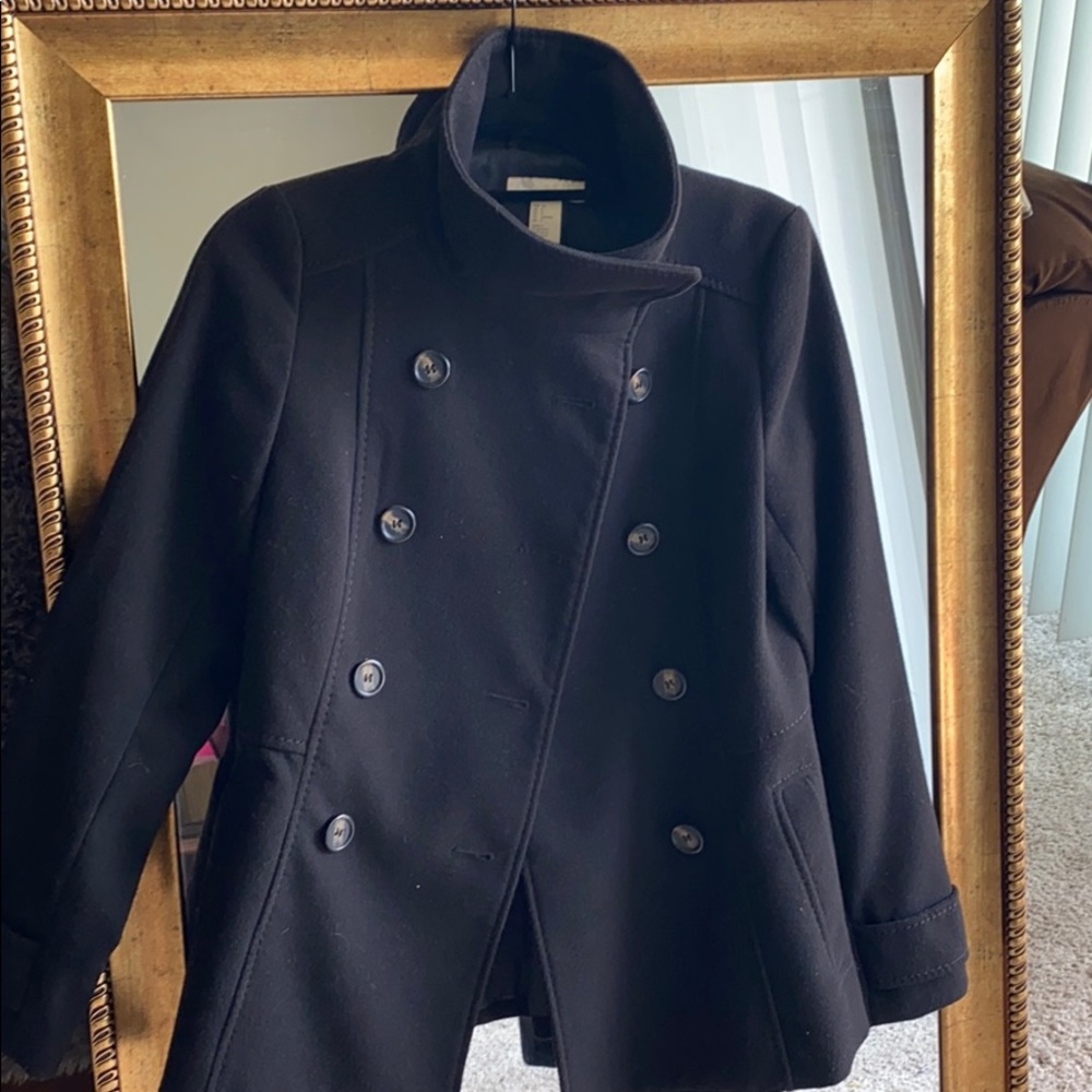 BLACK H&M PEACOAT